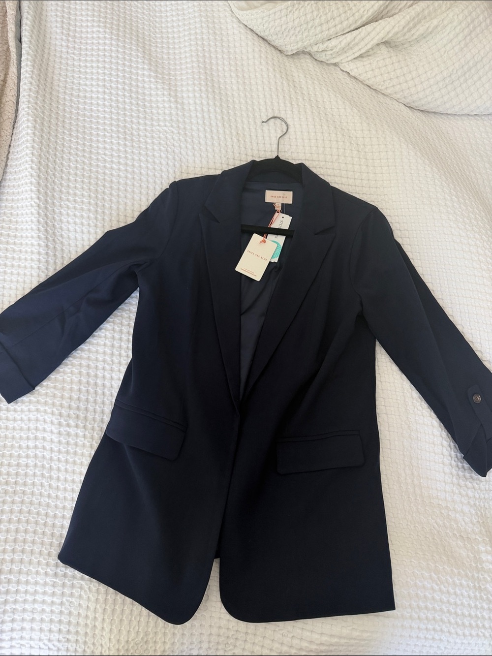 Womens Navy Boyfriend Blazer Jacket